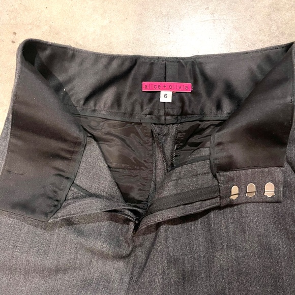 Alice + Olivia cotton wool twill trouser dark academia - Picture 2 of 8